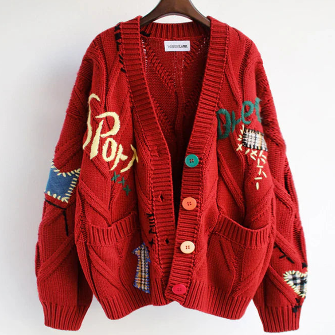 Ivyshape | Stylish Embroidered Knitted Cardigan Sweater