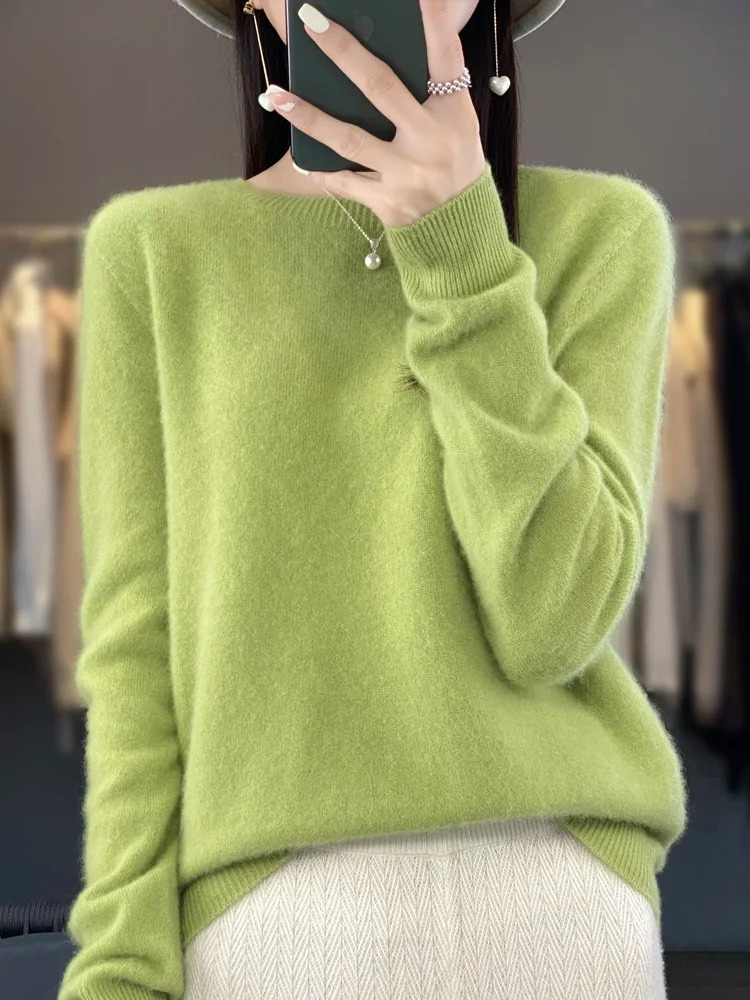 Ivyshape |Sweater Women Round Neck Soft and Elegant Sweater