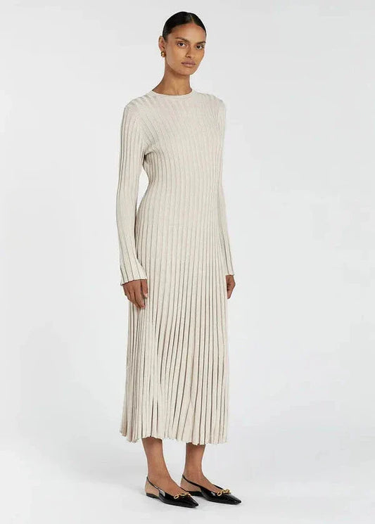 Ivyshape | Pleated Ribbed Midi Dress