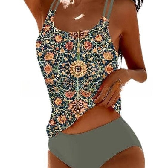 Ivyshape | Stylish Printed Tankini Swimsuit