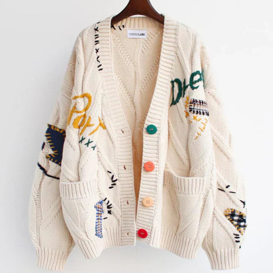 Ivyshape | Stylish Embroidered Knitted Cardigan Sweater