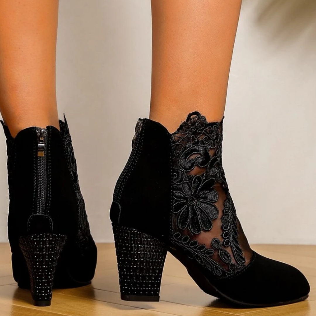 Ivyshape | Embroidered High Heel Boots Trendy Footwear