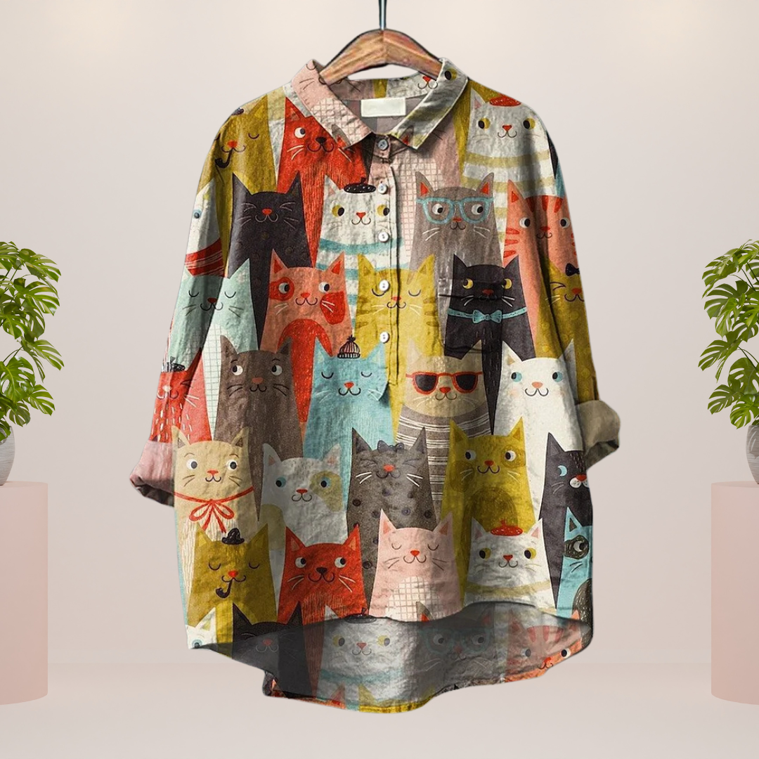 Ivyshape | Exclusive women's shirt with art print