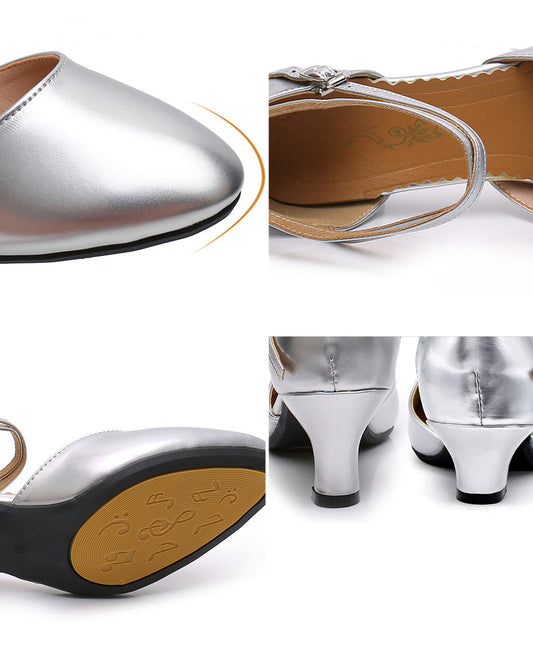 Ivyshape | Comfortable Non-Slip Chunky Heel with Adjustable Strap