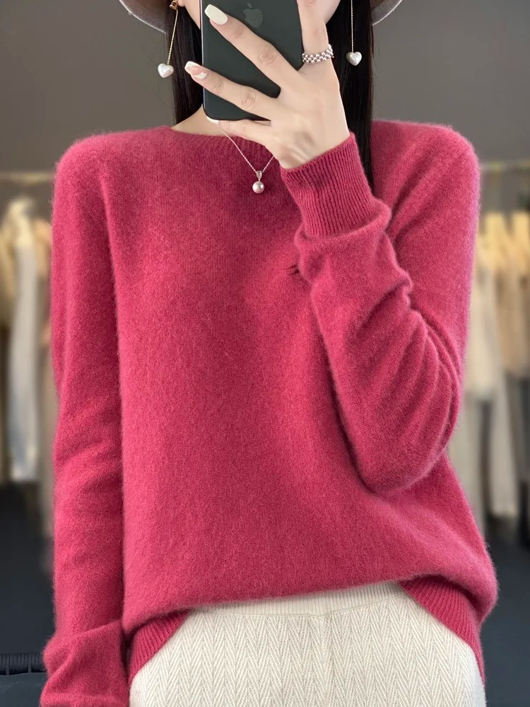 Ivyshape |Sweater Women Round Neck Soft and Elegant Sweater
