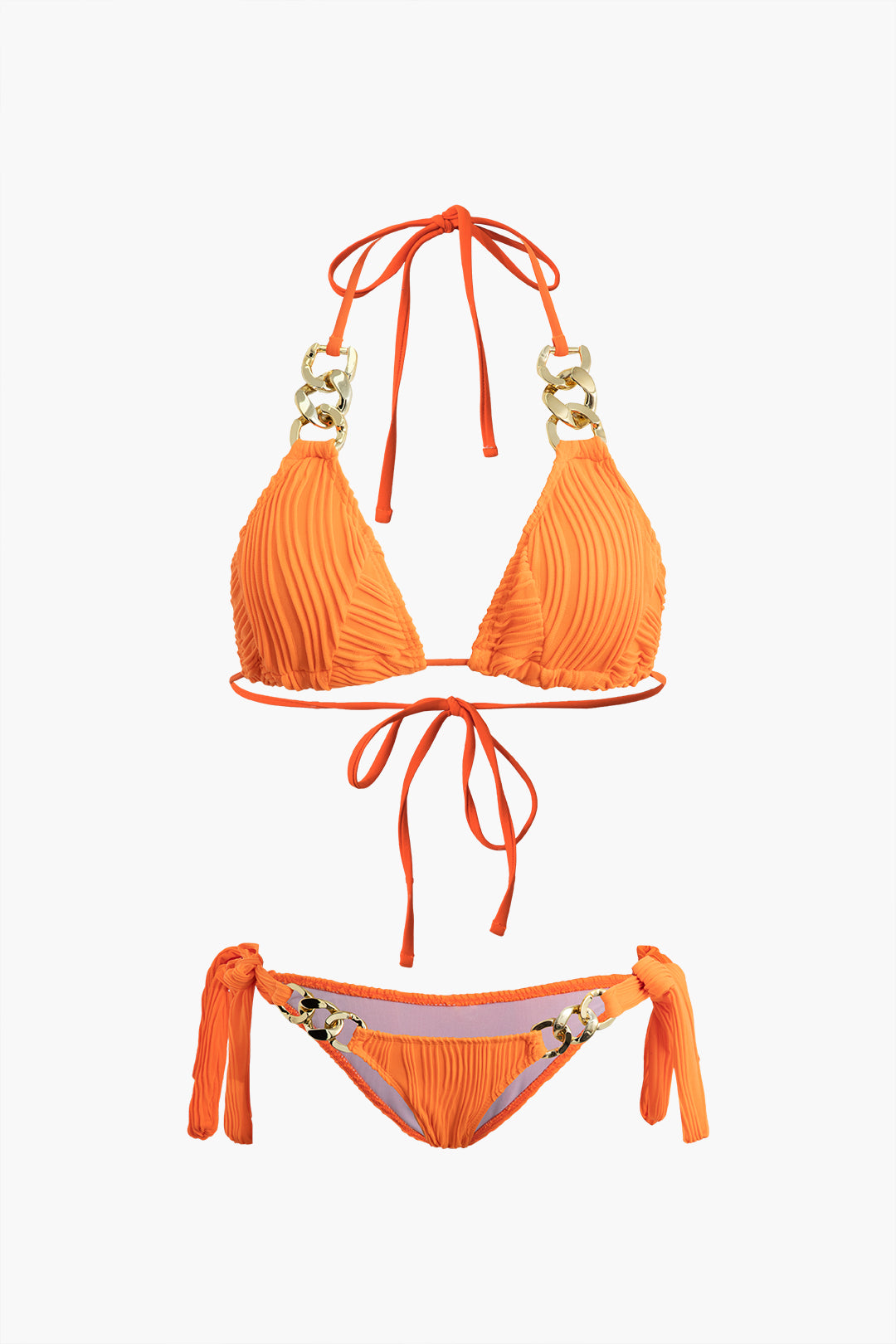 Ivyshape | Linked Tie Halter Bikini Set