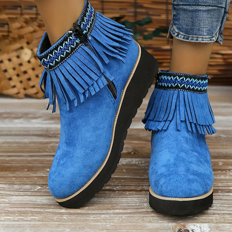 Ivyshape | Women's Tassel Ankle Boots Winter