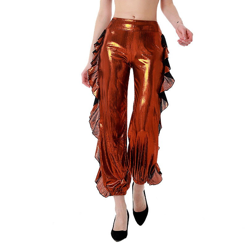 Ladies elegant and chic ruffle pants Ivyshape