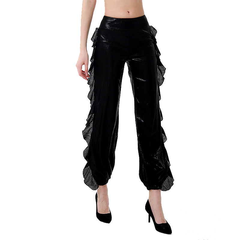 Ladies elegant and chic ruffle pants Ivyshape