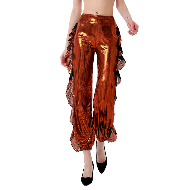 Ladies elegant and chic ruffle pants Ivyshape