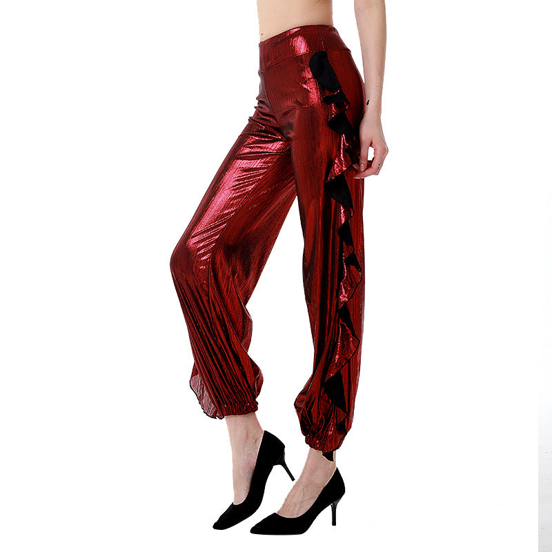 Ladies elegant and chic ruffle pants Ivyshape