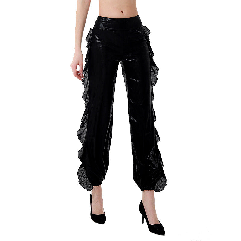 Ladies elegant and chic ruffle pants Ivyshape
