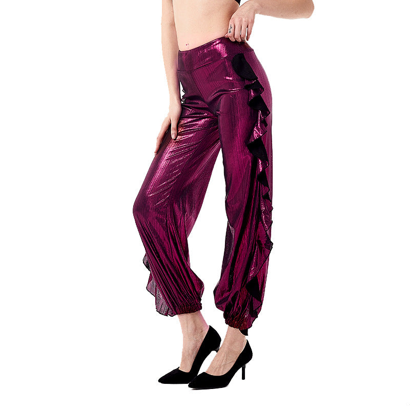 Ladies elegant and chic ruffle pants Ivyshape