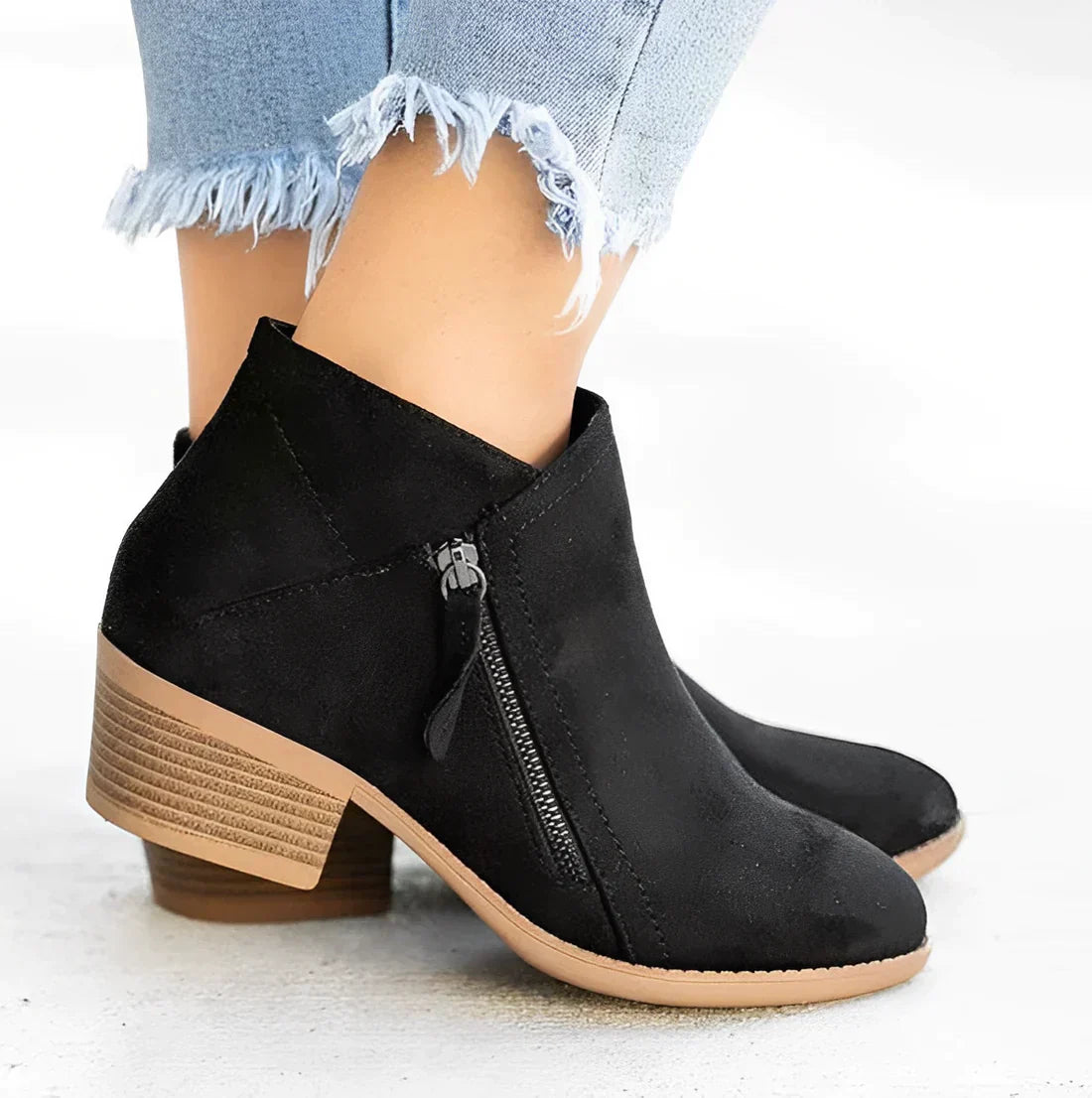 Ivyshape | Women's Side Zipper High Heel Ankle Boots