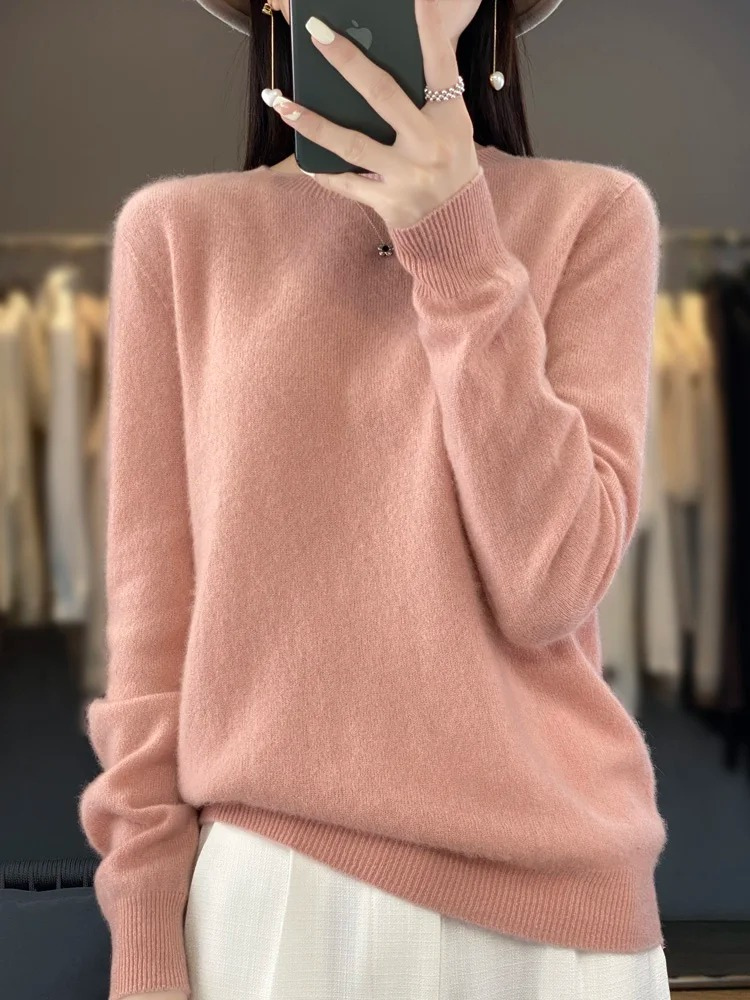Ivyshape |Sweater Women Round Neck Soft and Elegant Sweater