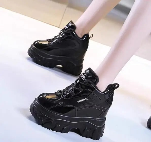 Chunky Lace-Up Platform Boots for Women