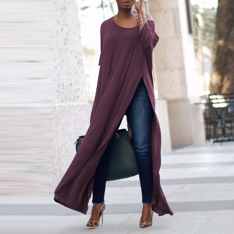 Ivyshape | Solid Color Irregular Sleeve Dress