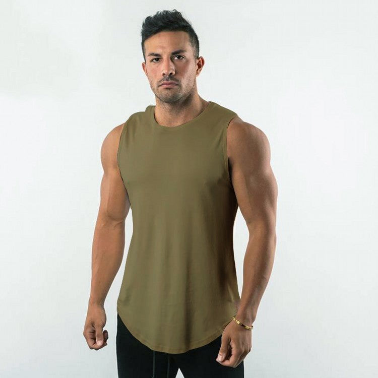 Men's Breathable Muscle Shirt with Round Neck and Ergonomic Cut Ivyshape