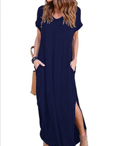 Women Knot Casual Maxi Dress Ivyshape