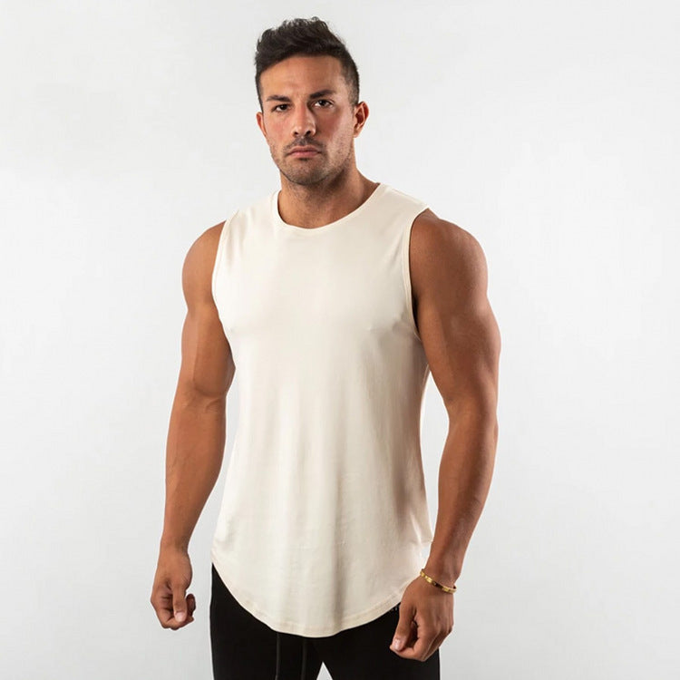 Men's Breathable Muscle Shirt with Round Neck and Ergonomic Cut Ivyshape