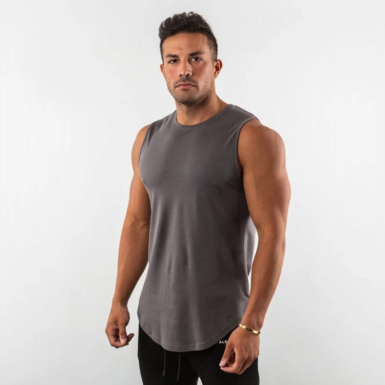Men's Breathable Muscle Shirt with Round Neck and Ergonomic Cut Ivyshape