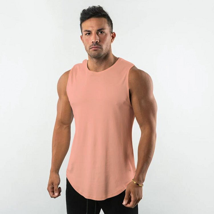 Men's Breathable Muscle Shirt with Round Neck and Ergonomic Cut Ivyshape