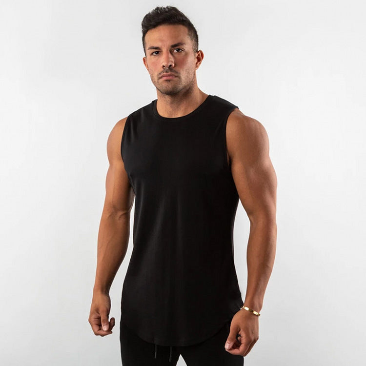 Men's Breathable Muscle Shirt with Round Neck and Ergonomic Cut Ivyshape
