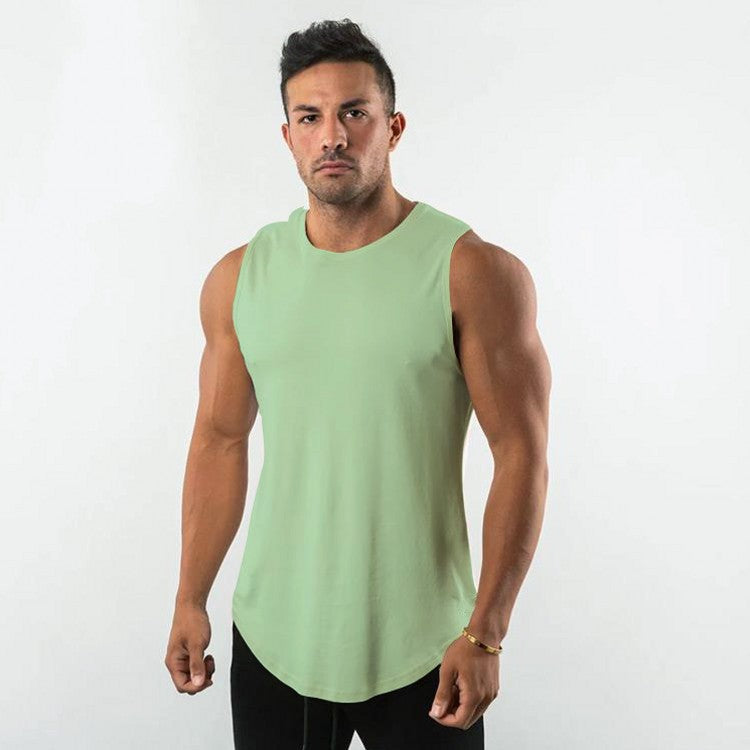 Men's Breathable Muscle Shirt with Round Neck and Ergonomic Cut Ivyshape