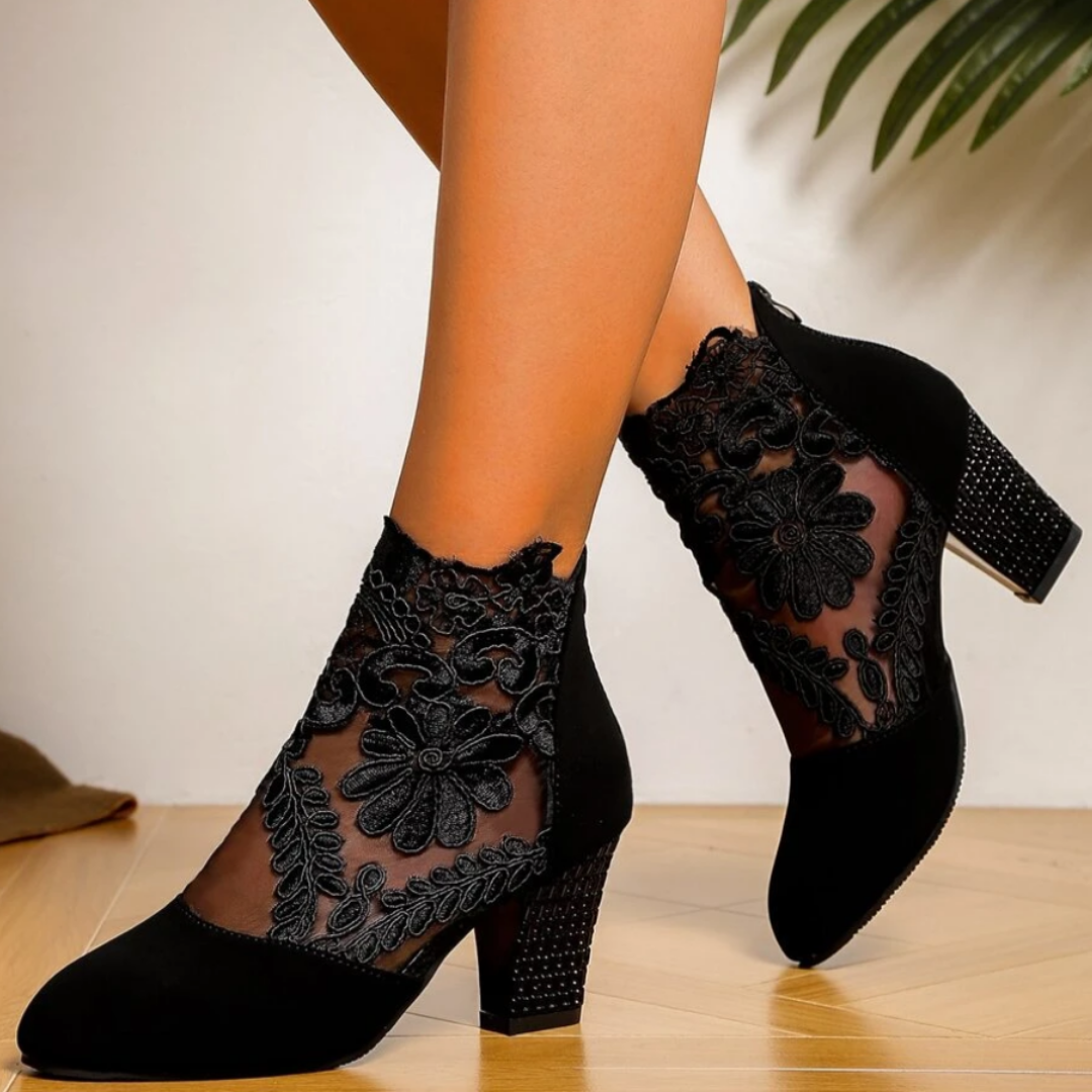 Ivyshape | Embroidered High Heel Boots Trendy Footwear