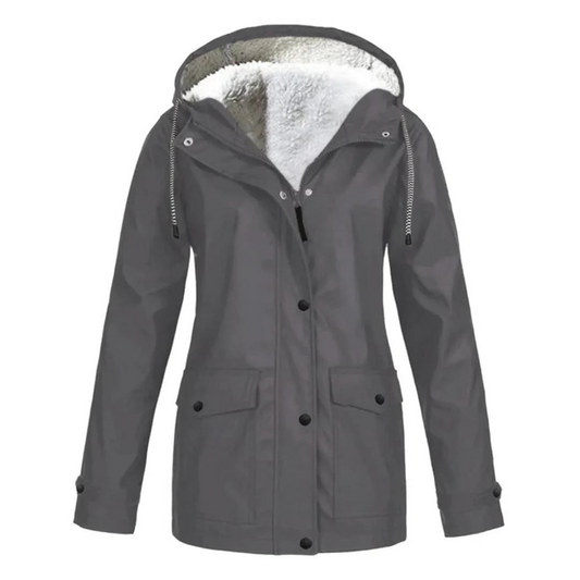 Ivyshape | Women's Long Plush Inside Jacket Hooded