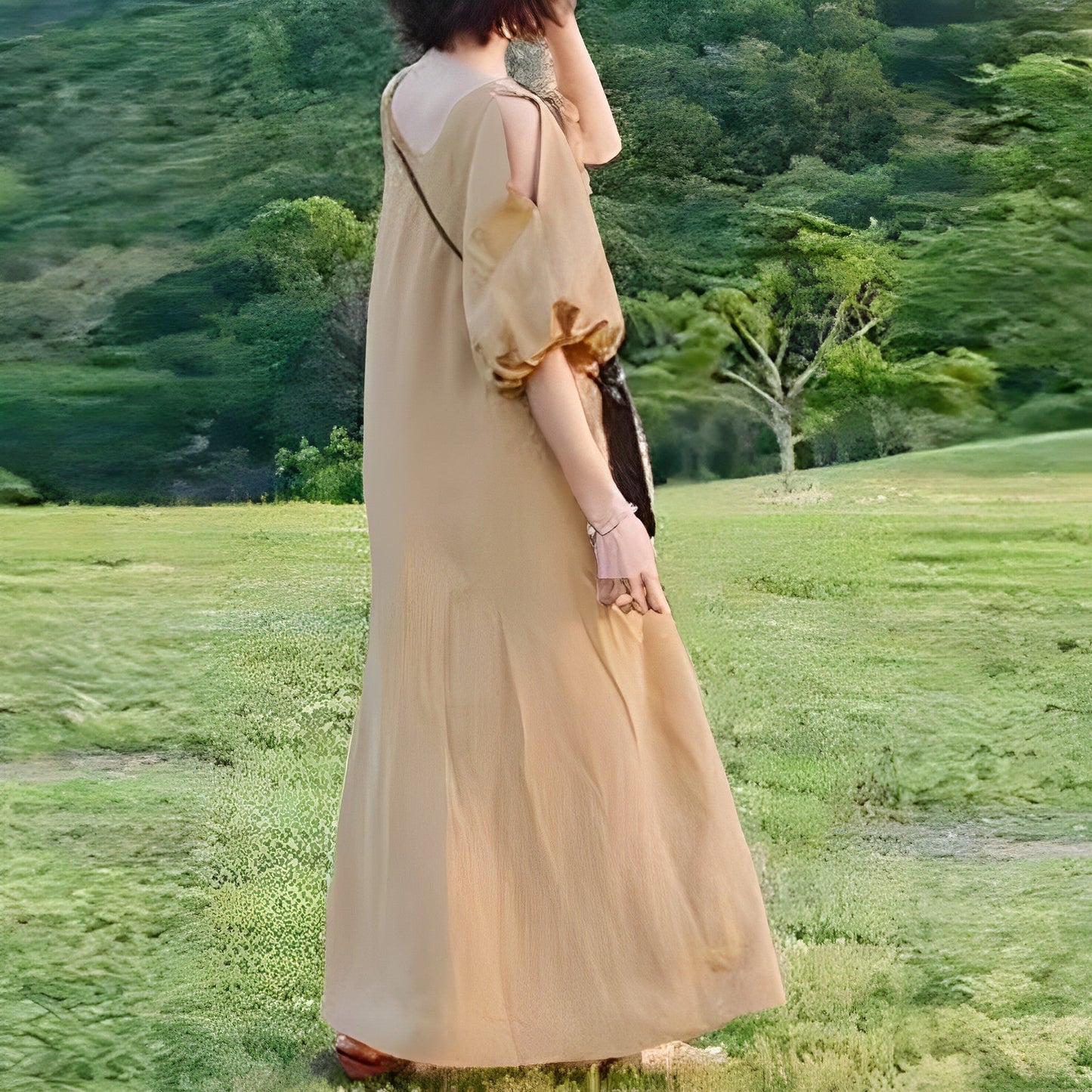 Summer Bohemian Dress with Puff Sleeves | Ideal for Summer