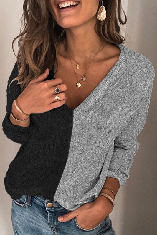 Ivyshape | Women'S Relaxed Fitted Sweater With Deep V-Neck