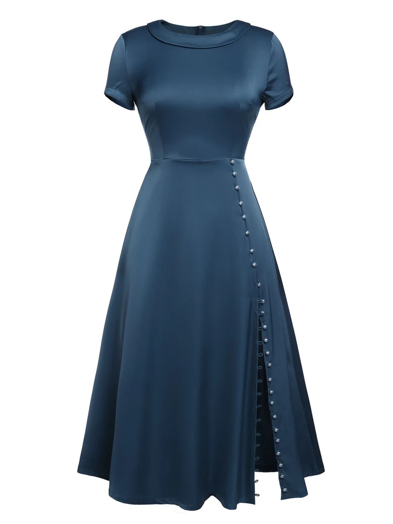 Blue Pearl Buttons Darlene Dress