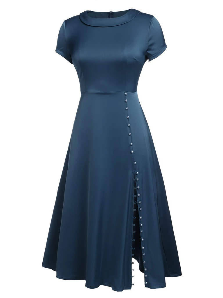 Blue Pearl Buttons Darlene Dress