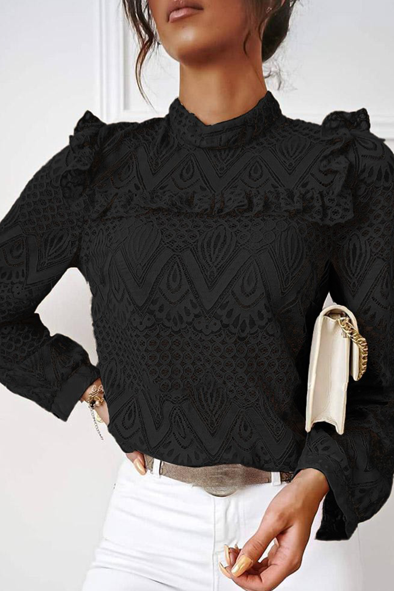 Ivyshape | Women'S Long Sleeve Lace Blouse