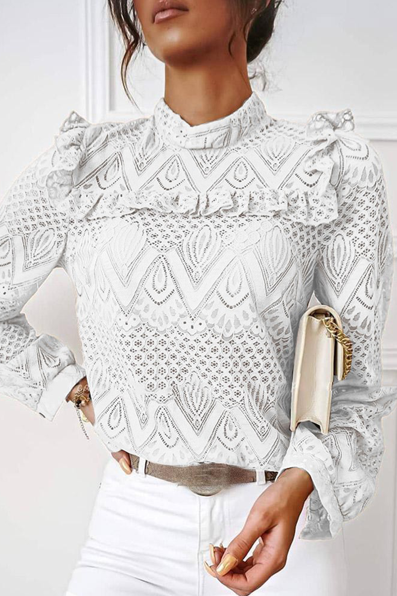 Ivyshape | Women'S Long Sleeve Lace Blouse