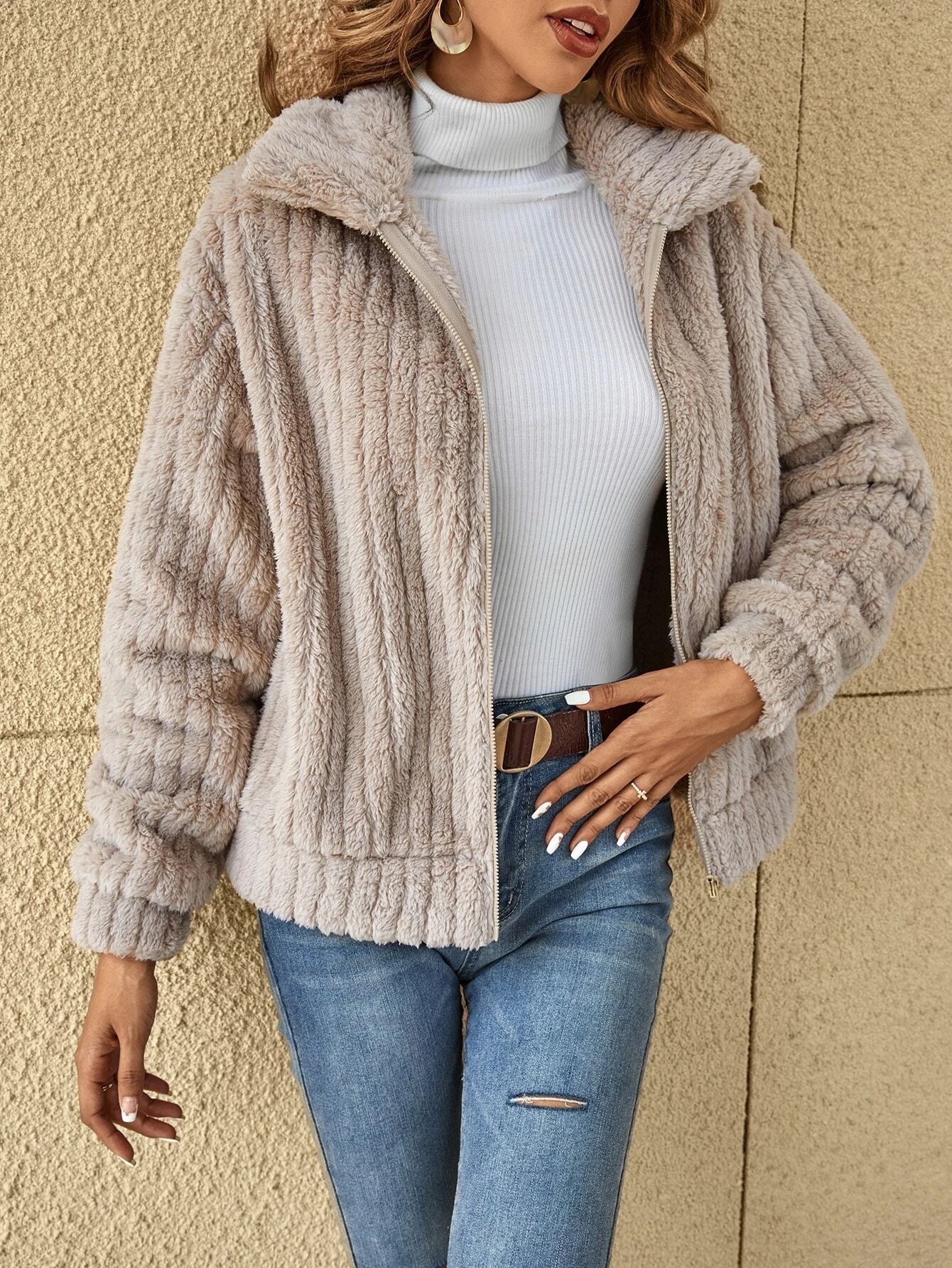 Cozy fleece jacket for women