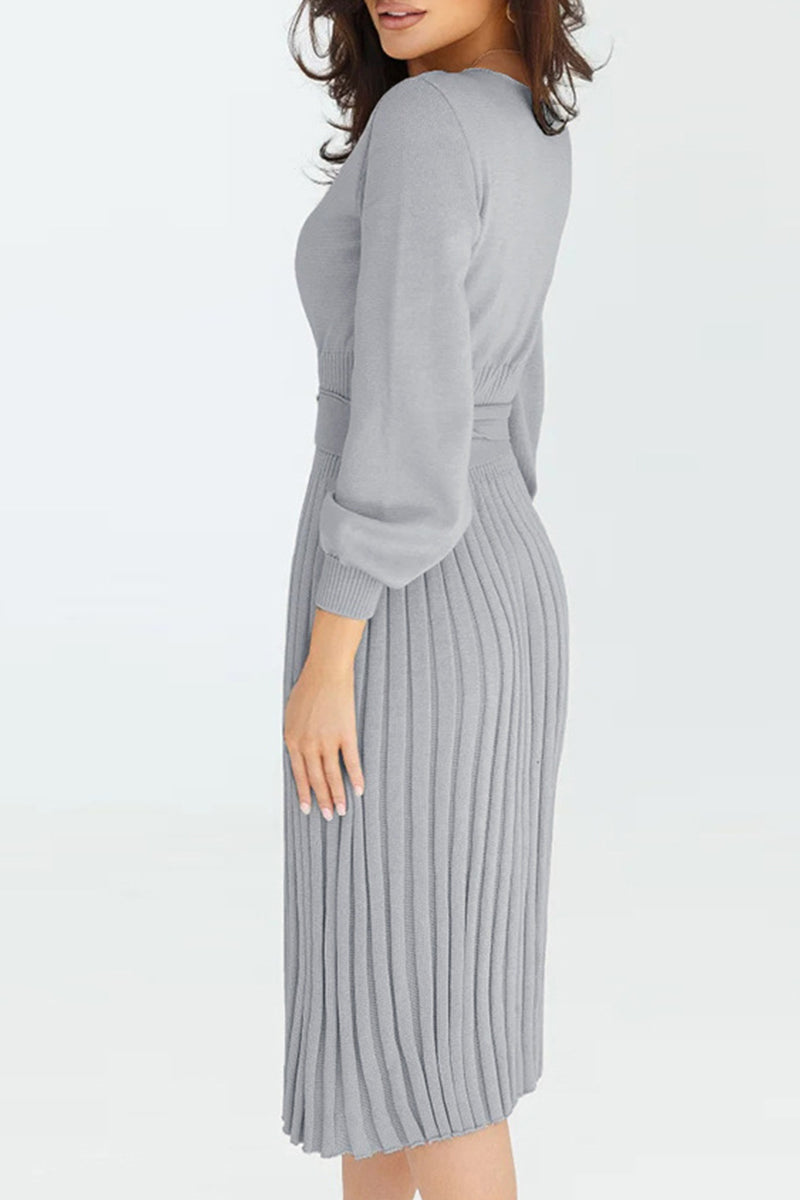 Ivyshape | Elegant Knitted Dress With Round Neck