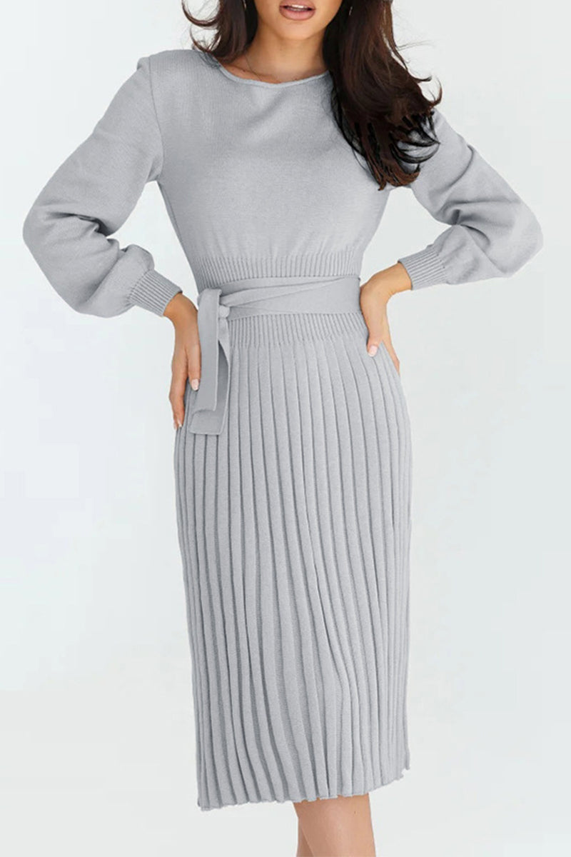 Ivyshape | Elegant Knitted Dress With Round Neck