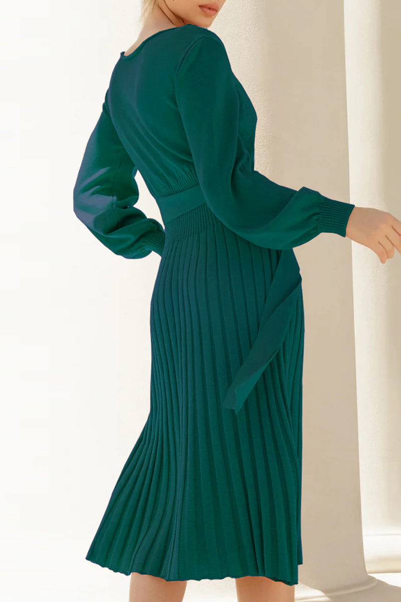 Ivyshape | Elegant Knitted Dress With Round Neck