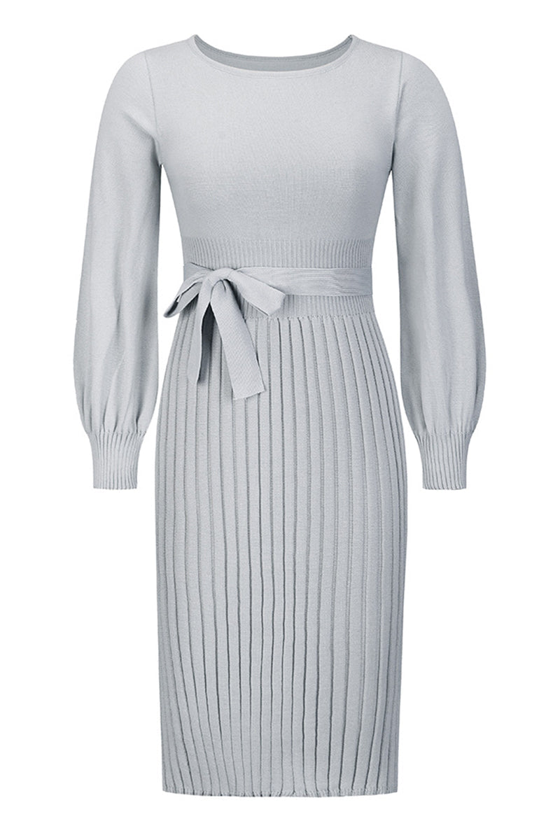 Ivyshape | Elegant Knitted Dress With Round Neck