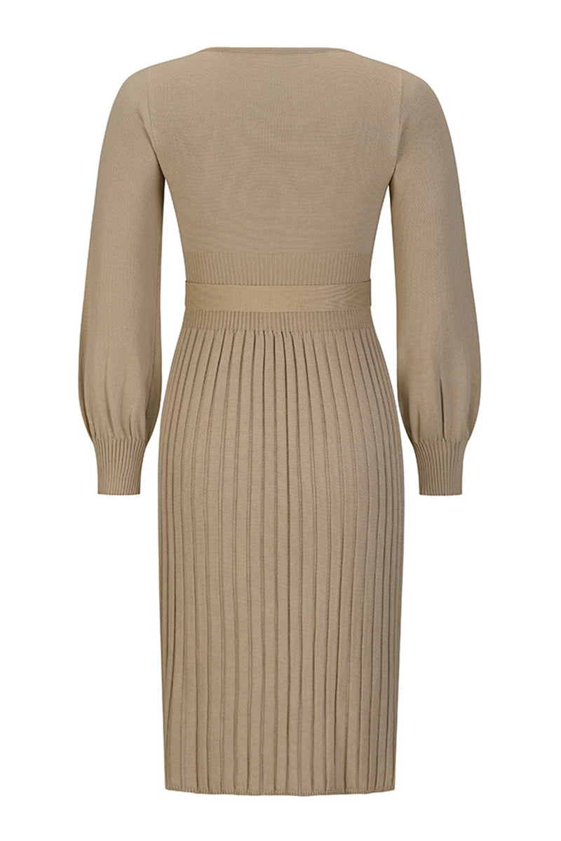 Ivyshape | Elegant Knitted Dress With Round Neck