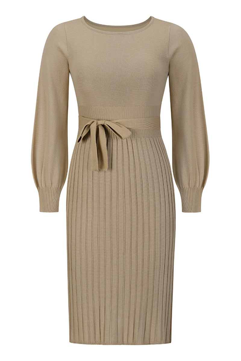 Ivyshape | Elegant Knitted Dress With Round Neck