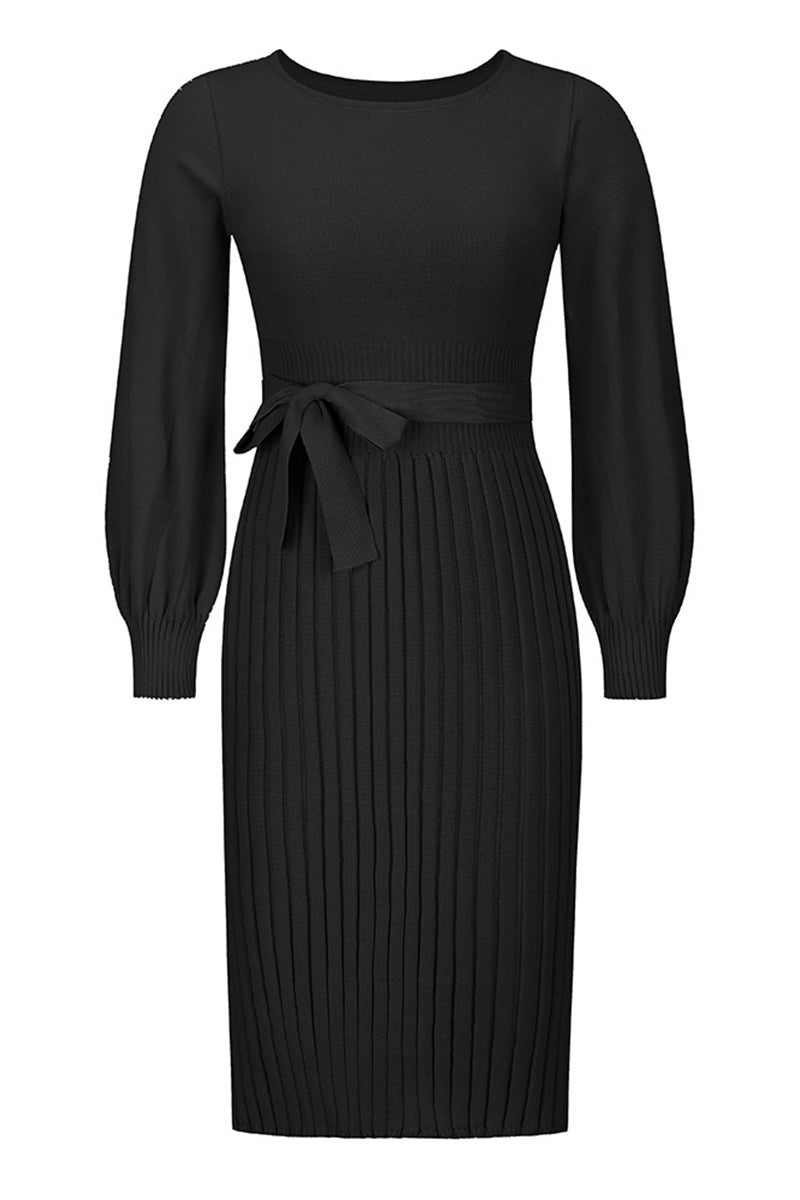 Ivyshape | Elegant Knitted Dress With Round Neck