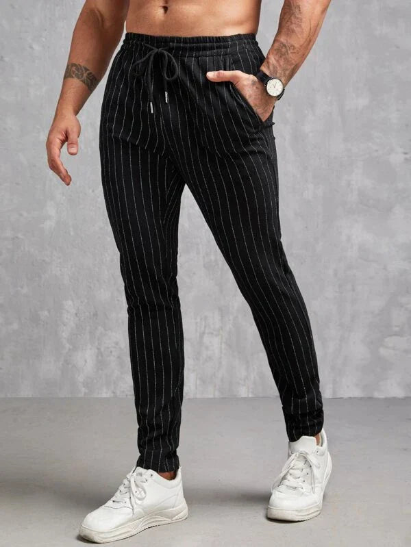 Ivyshape | Men's Pants with Stripe Pattern