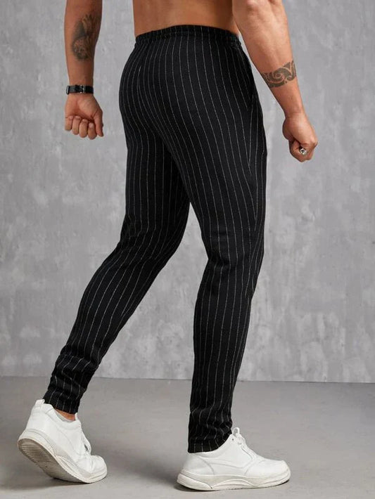 Ivyshape | Men's Pants with Stripe Pattern