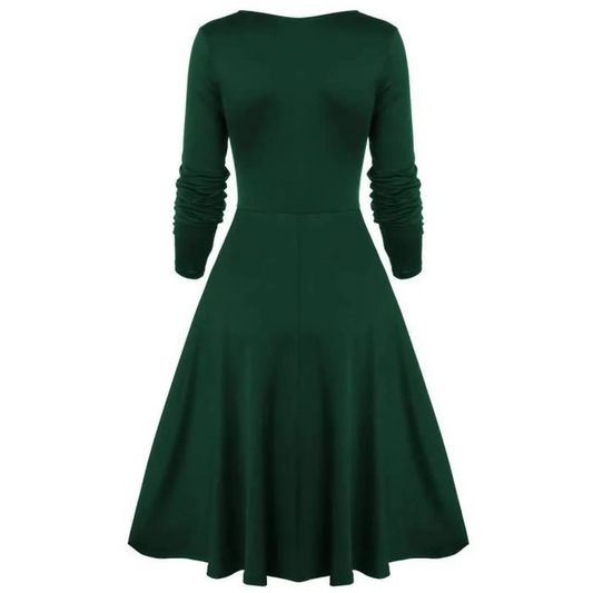 Green Lace Patchwork Swing Dress