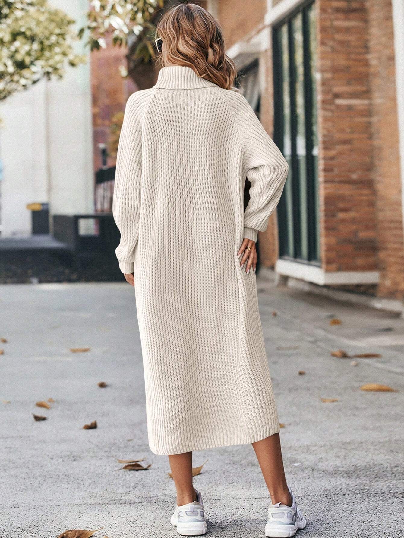 Ivyshape | Knitted Dress With Turtleneck