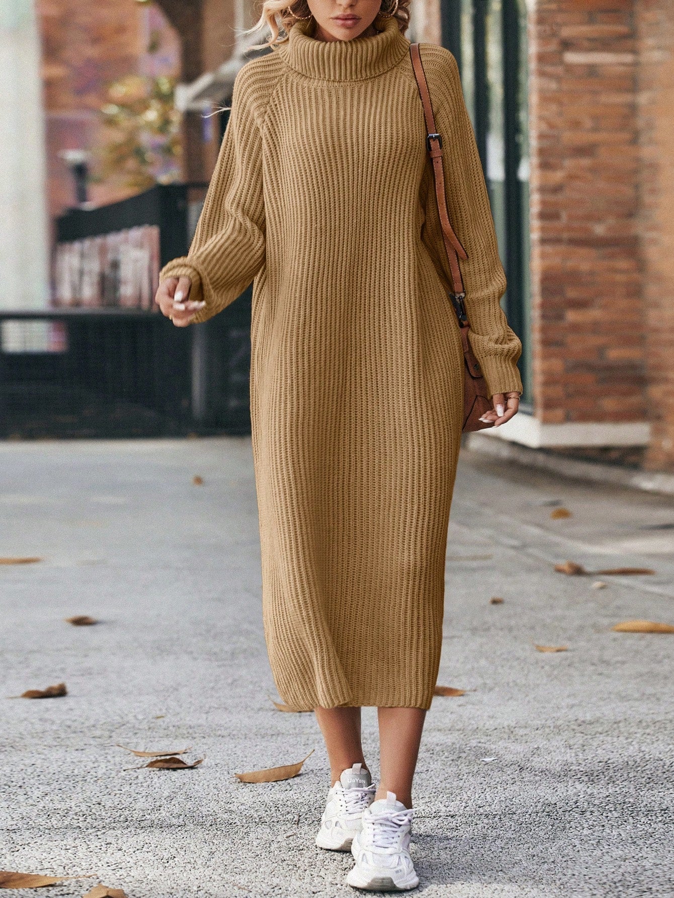 Ivyshape | Knitted Dress With Turtleneck