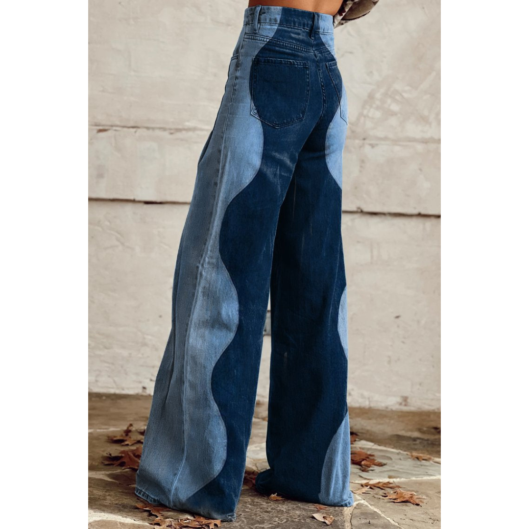 Ivyshape | Women's Denim Spiral Style Pants Blue